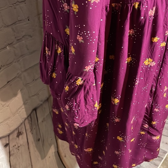 Old Navy Plum Floral Fit & Flare Flute-Sleeve Plus-Size Dress - Picture 7 of 10